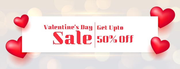 banner de venda de dia dos namorados com corações vermelhos 3d