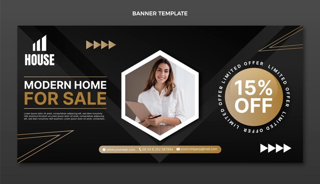 Banner de venda de imóveis em gradiente