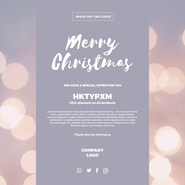 Banner de venda de natal com oferta de desconto