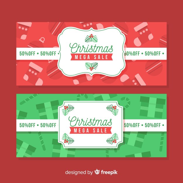 Vetor grátis banner de venda de natal