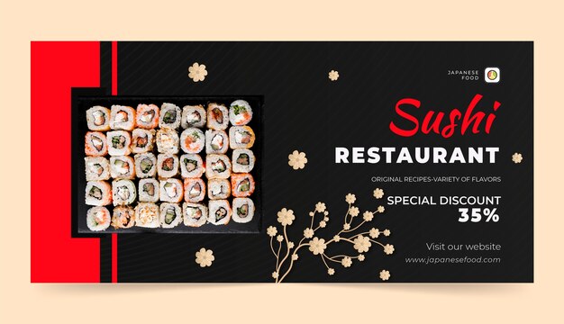 Banner de venda de restaurante japonês