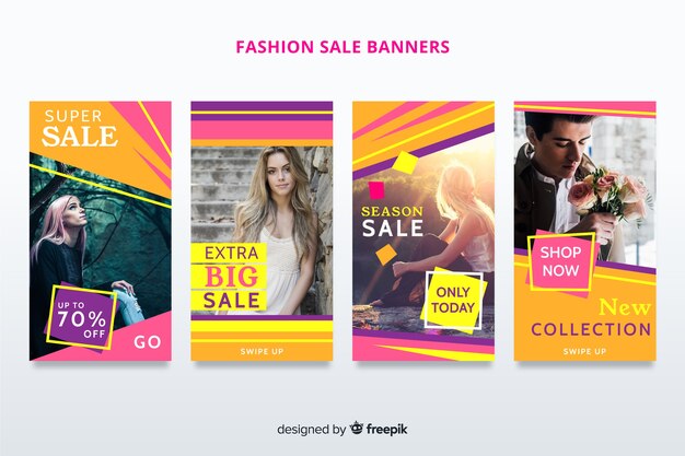Banner de vendas de moda