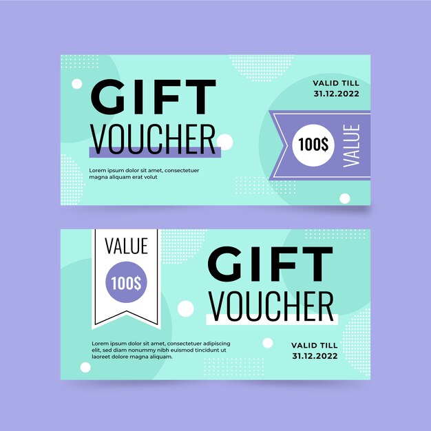 Banner de voucher de presente com design plano lindo