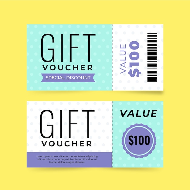 Banner de voucher de presente com design plano lindo