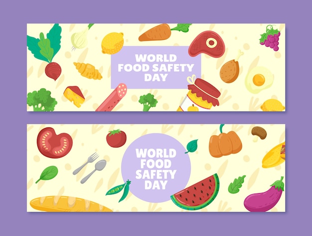 Banner desenhado à mão do dia mundial da segurança alimentar