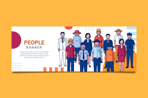 Banner desenhado à mão para empresários