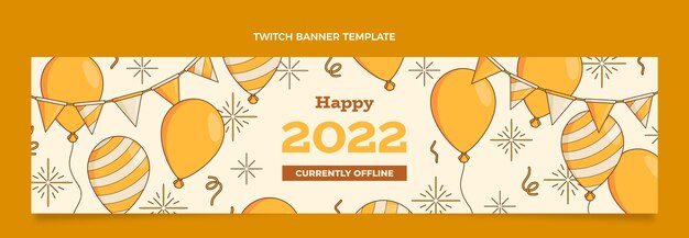 Banner desenhado à mão para o ano novo