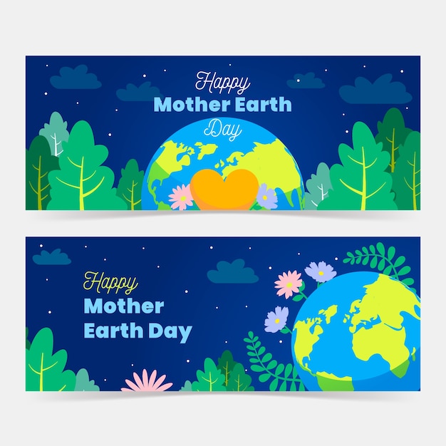 Banner do dia da mãe terra com o planeta