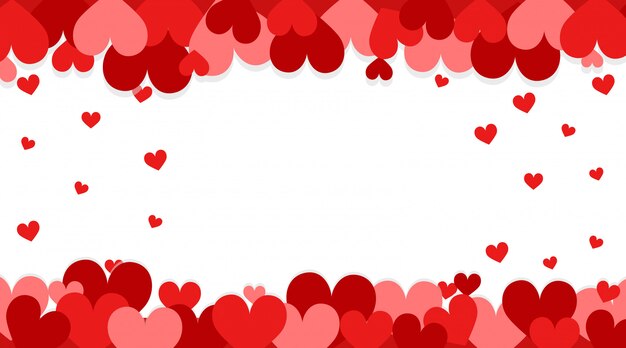 Banner do dia dos namorados com corações vermelhos