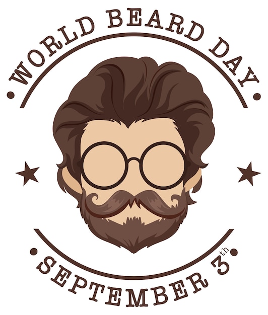 Vetor grátis banner do dia mundial da barba 3 de setembro