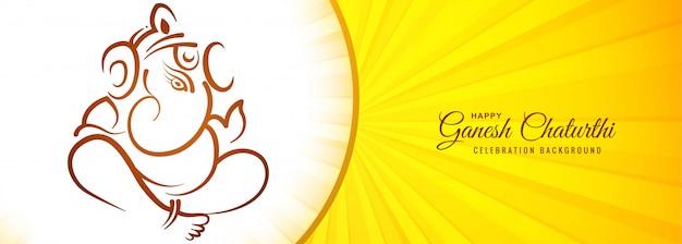 Banner do festival para fundo de banner feliz ganesh chaturthi
