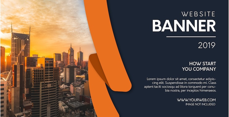 Vetor grátis banner do site profissional com formas laranja