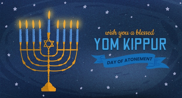 Banner do yom kippur com velas