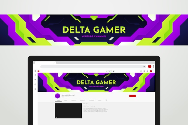 Vetor grátis banner do youtube em gradiente