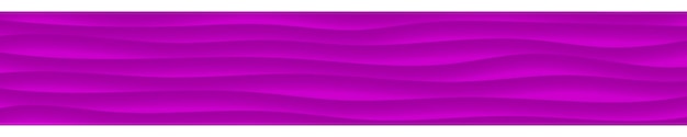 Banner horizontal abstrato de linhas onduladas com sombras em cores roxas Vetor Premium