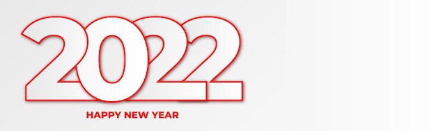 Banner horizontal de feliz ano novo de 2022 Vetor grátis