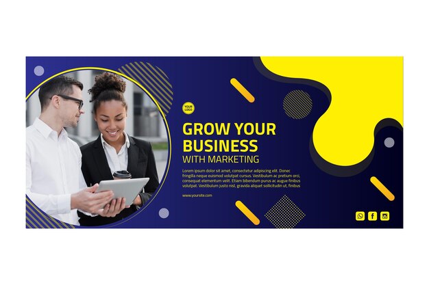 Banner horizontal de marketing empresarial