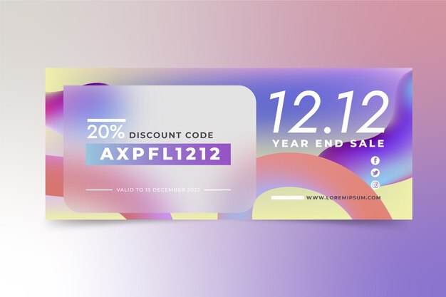Banner horizontal de venda gradiente 12.12