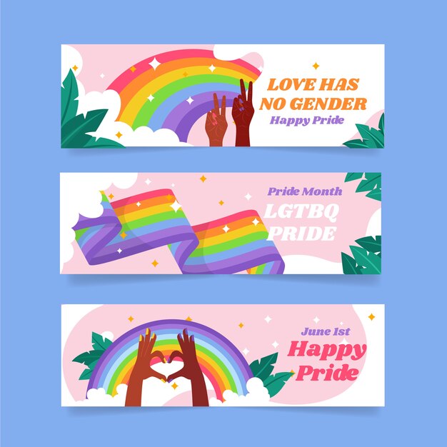Banner lgbt do dia do orgulho lgbt plano
