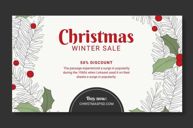 Banner modelo de vendas de Natal