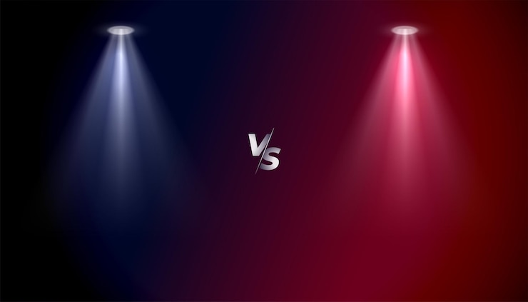Vetor grátis banner moderno versus campeonato com efeito de spotlight