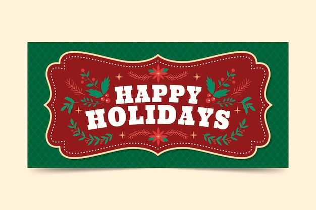 Banner plana de boas festas de natal