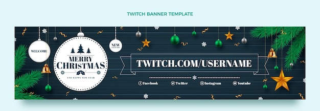 Vetor grátis banner realista de natal