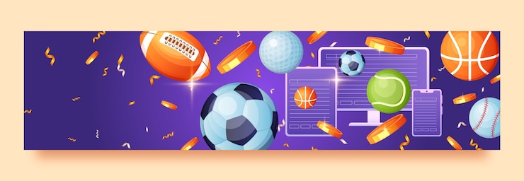 Vetor grátis banner twitch de apostas esportivas gradiente