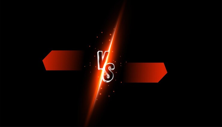 Vetor grátis banner versus vs comparação com listras claras