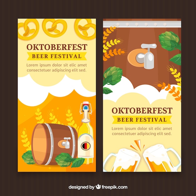 Vetor grátis banner vertical mais oktoberfest