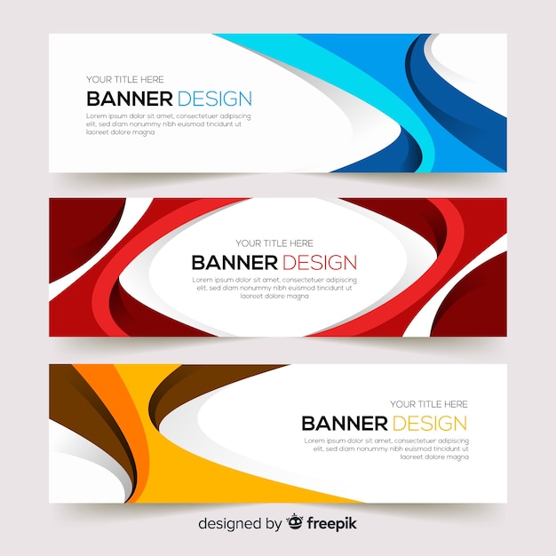 Banners abstratas com formas onduladas