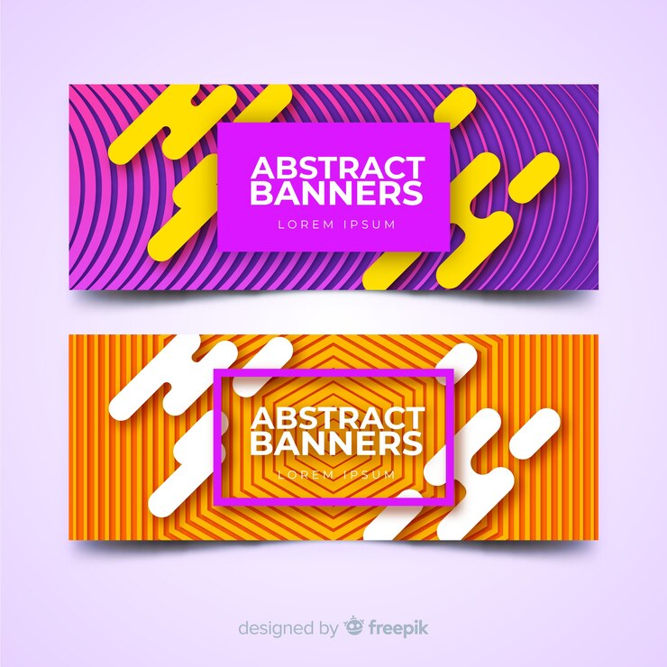 Vetor grátis banners abstratas