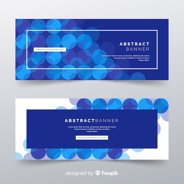 Banners abstratos modernos com design plano