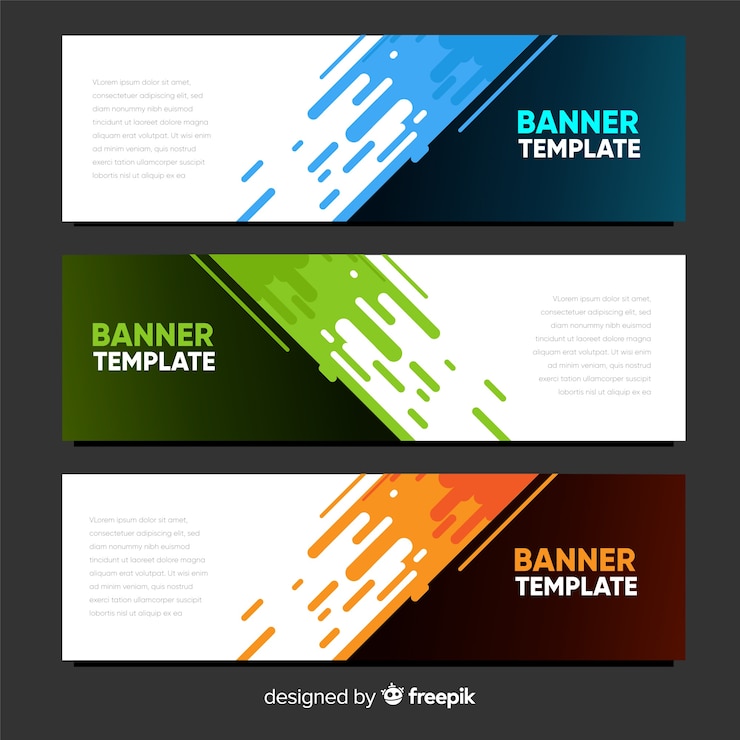 Vetor grátis banners abstratos modernos com design plano