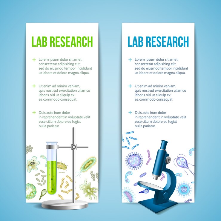 Vetor grátis banners ciência definir