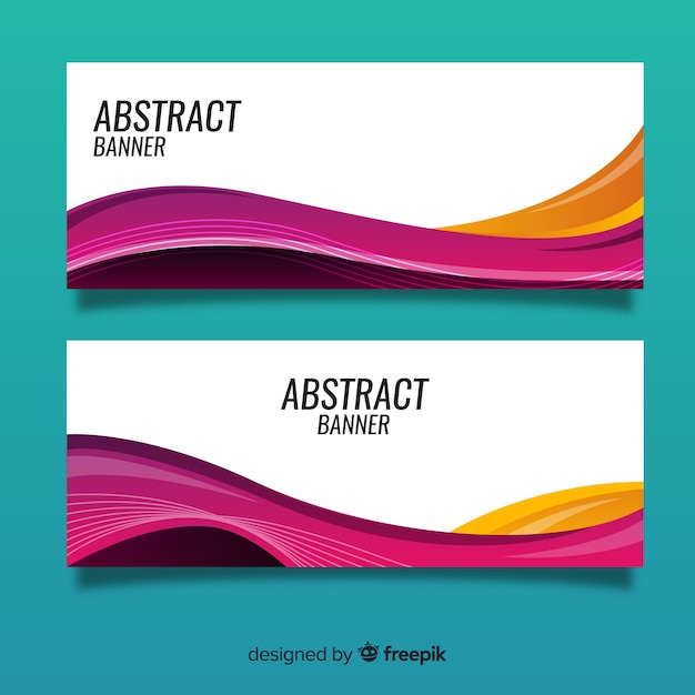 Banners coloridos com design abstrato