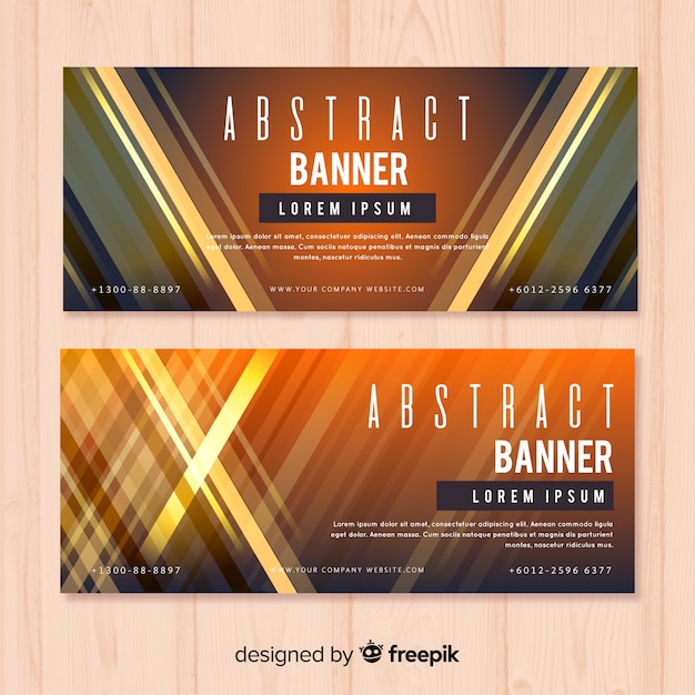 Banners com formas abstratas