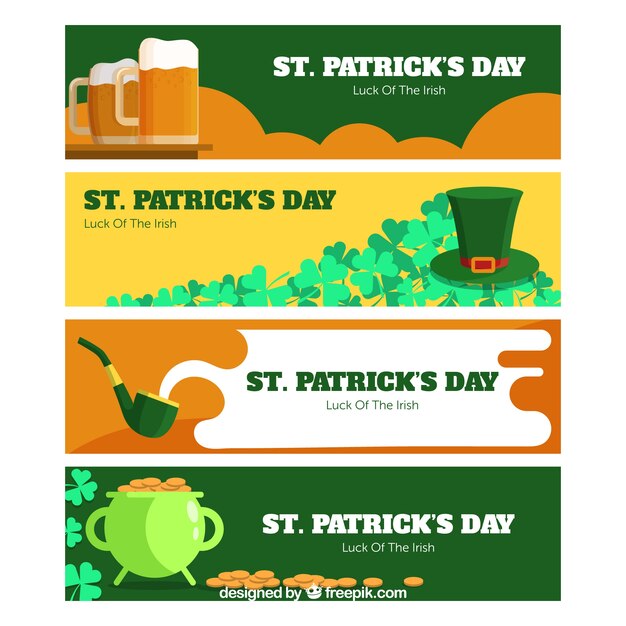 Banners da web do dia de São Patrício