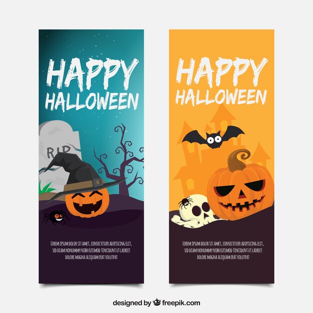 Banners de abóbora de halloween