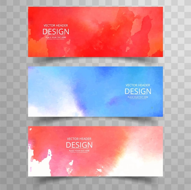 Banners de aguarela configurados