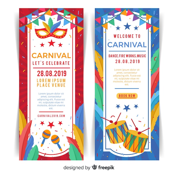 Banners de carnaval plana