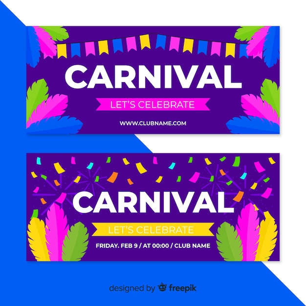 Banners de carnaval plana