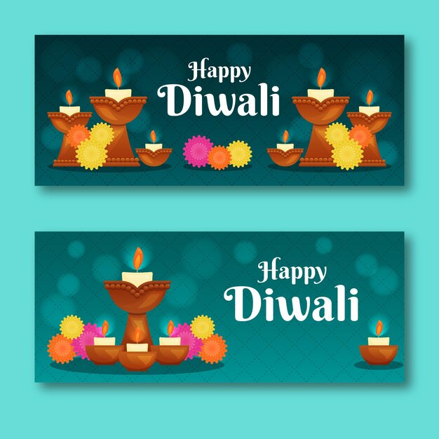 Banners de conceito de diwali