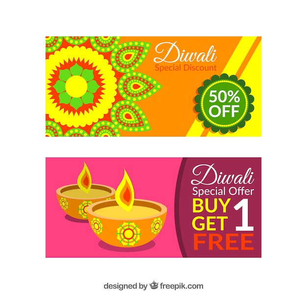 Banners de diwali de desconto