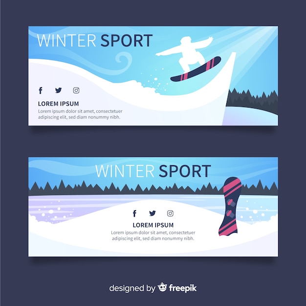 Banners de esporte de inverno