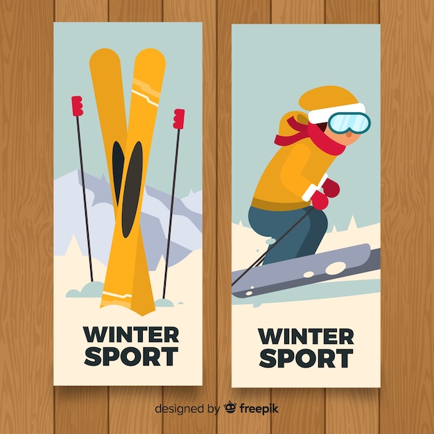 Banners de esportes de inverno