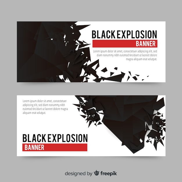 Banners de explosão preta