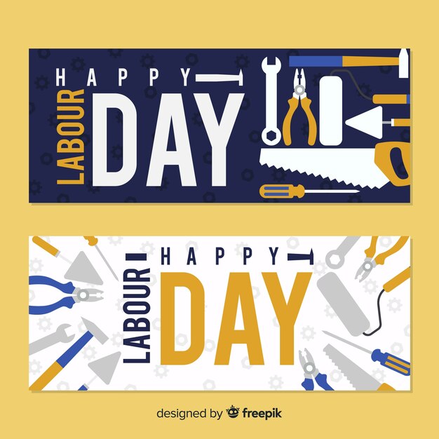 Banners de feliz dia do trabalho