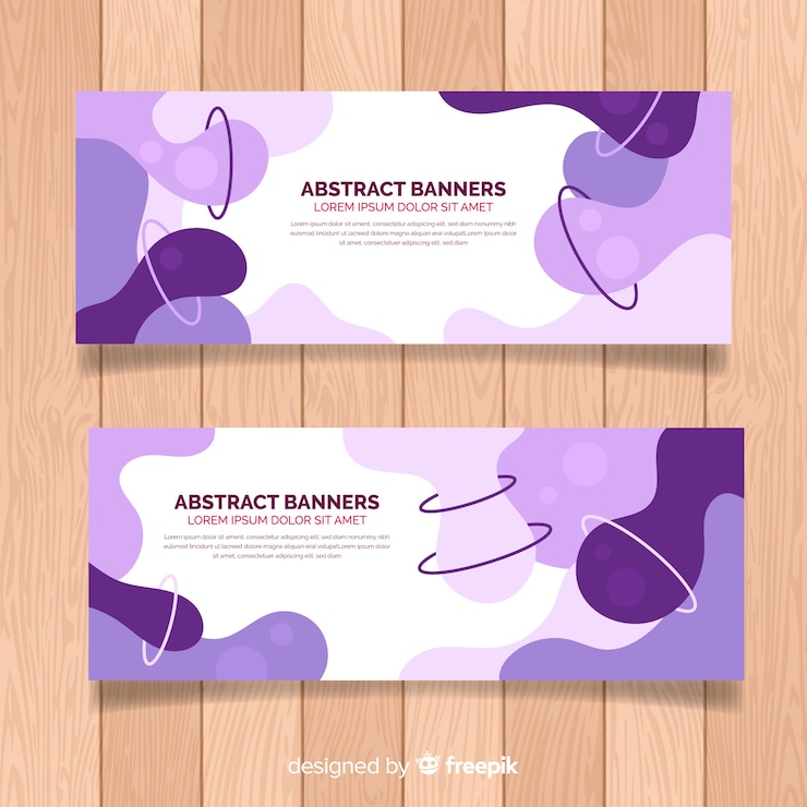 Vetor grátis banners de formas orgânicas abstratas