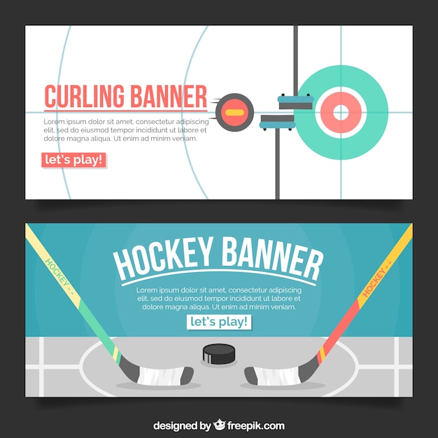 Banners de hóquei e curling